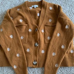 Madewell Floral-Embroidered Upton Cardigan Sweater